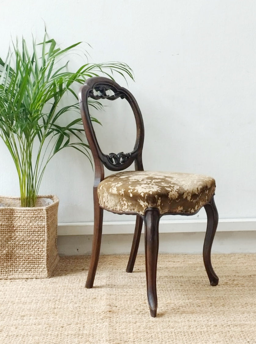 Antique Victorian  Balloon chair in Mahogany wood
