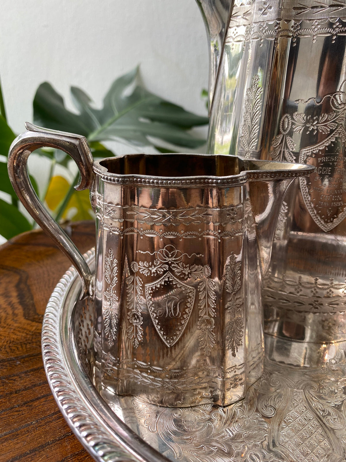 Victorian Silver Plated Milk Jug and Coffee Pot