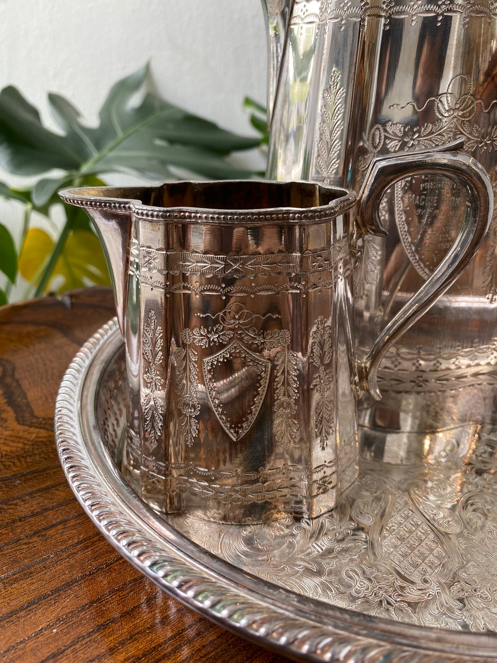 Victorian Silver Plated Milk Jug and Coffee Pot
