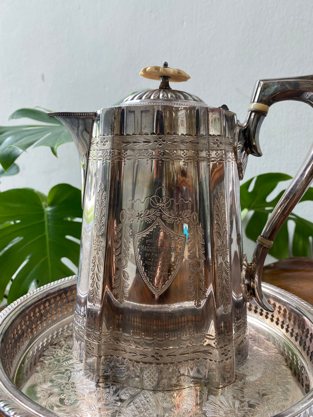 Victorian Silver Plated Milk Jug and Coffee Pot