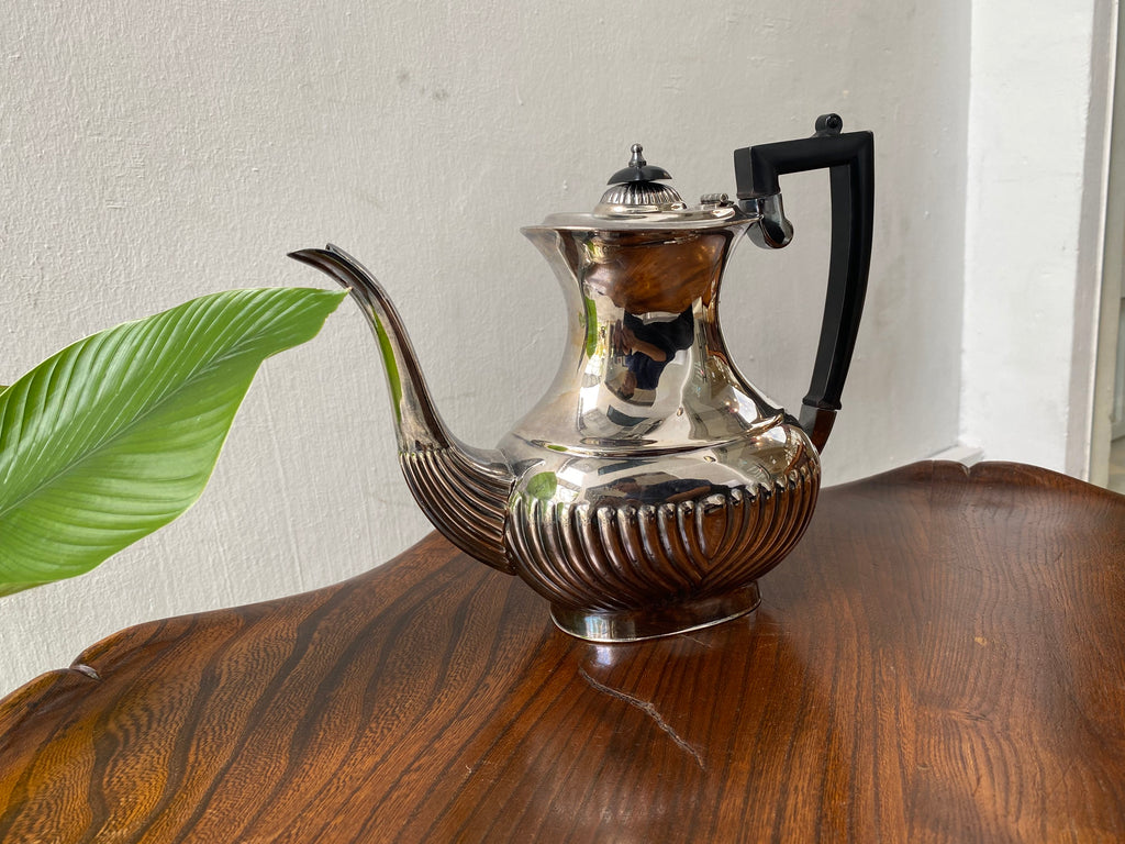 Hart Sheffield Silver Coffee Pot With Black Handle