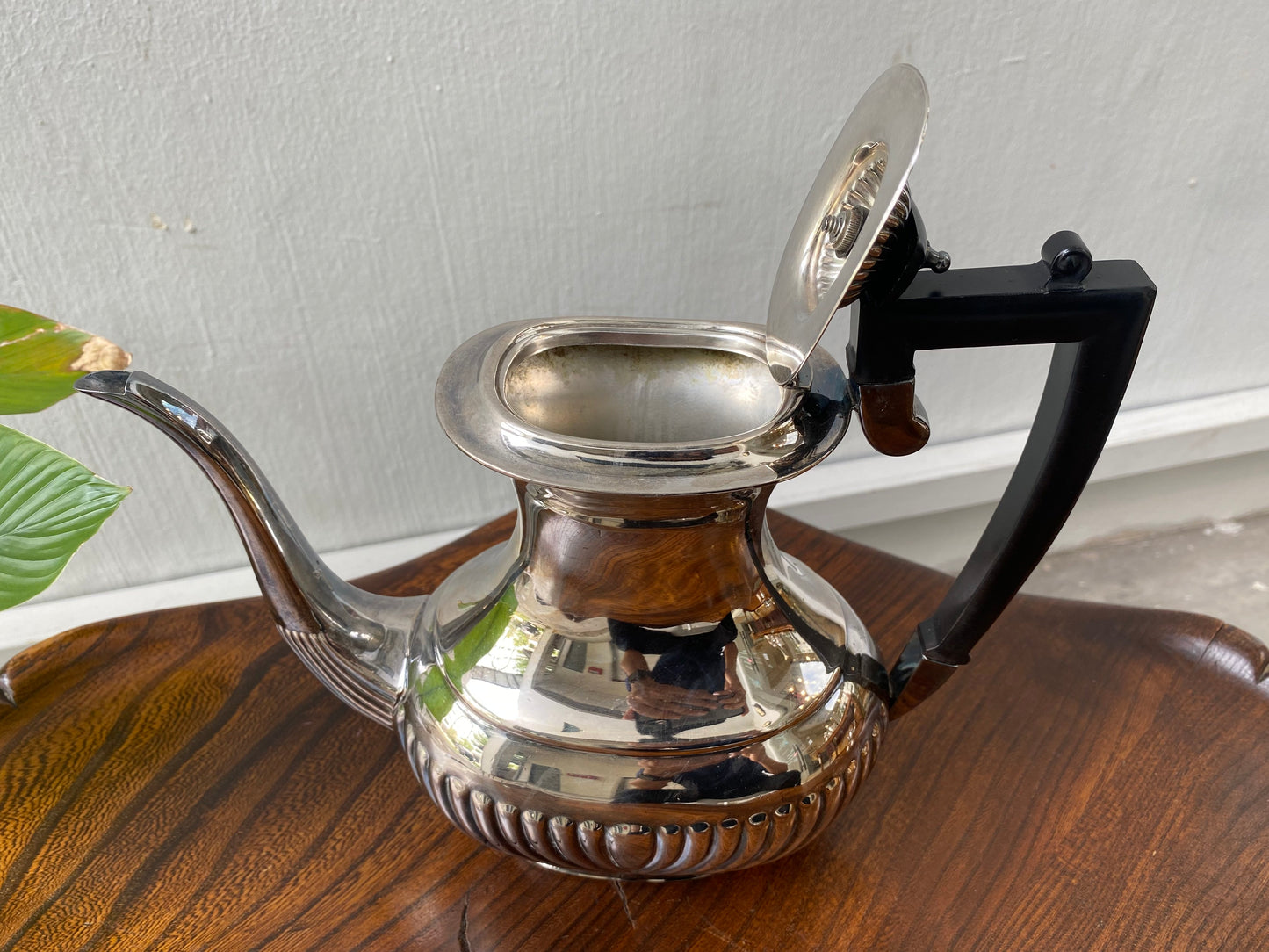 Hart Sheffield Silver Coffee Pot With Black Handle
