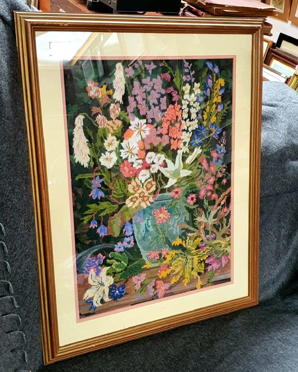 Intricate Embroidery work framed Imported from England
